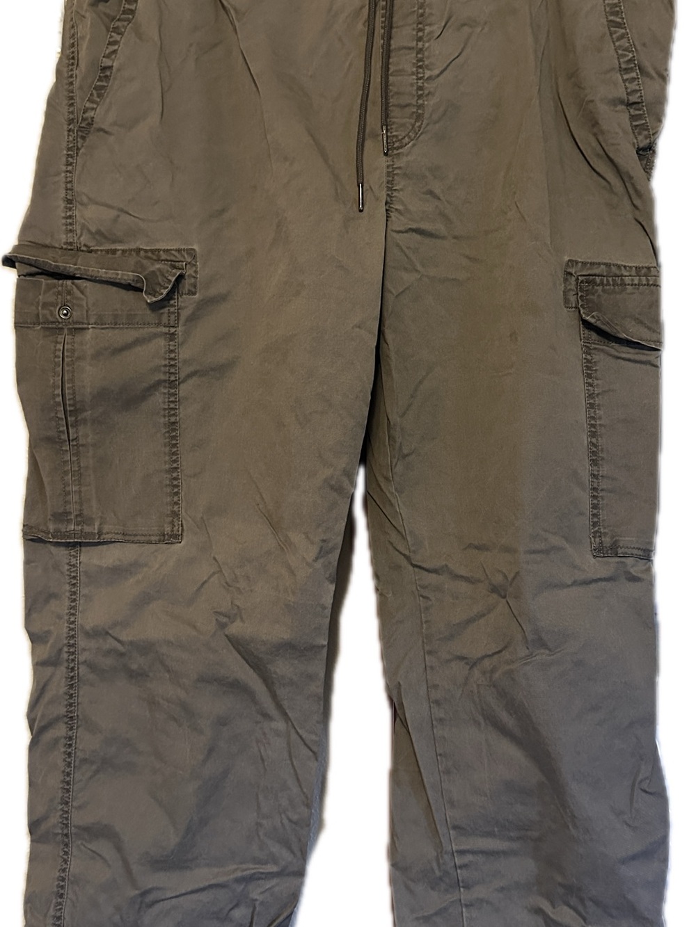 No Boundaries Men’s Cargo Pants 2XL 44-46 Olive Green Elastic Drawstring